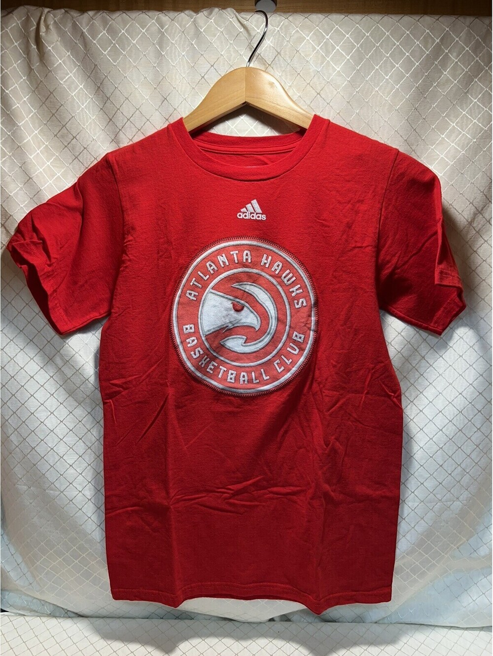 Red Adidas NBA Atlanta Hawks Primary Logo Small Go-To Tee